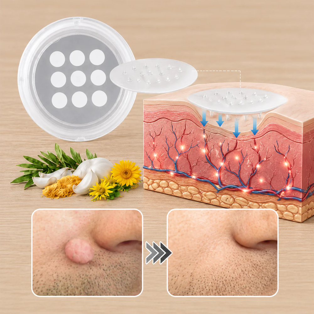 2版✨Hiskin ® 2-in-1 Microneedle & Hydrocolloid Patch🍀 | Removes raised moles, acne, flat warts, and skin tags | Helps improve wrinkles, scars, and blemishes | Invisible patches for face and body